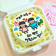 [수령일 지정 가능] 1. 커플 낙서 디자인 수제 레터링 케이크 앨리스케이크 주문제작 여친 남친 부모님 기념일 선물 포장, 1개, 250g
