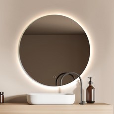 LED 원형 간접 조명 미용실 화장대 욕실 인테리어 세면대 거울 벽거울 벽면 주문 제작, 600x600, 하얀불(5700K고정형)