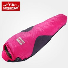 동계침낭 오리털침낭 오리털1000g (-16~-5도에서 최적), 로즈레드