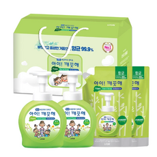 Lion 아이깨끗해 숲 속 산책향 핸드워시 선물세트 ( 본품 490ml x 2입 + 리필 450ml x 2입) | 설 구정 추석 명절 선물 | Hand Soap Gift Set,