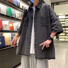 남자여름청셔츠셋업