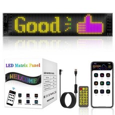 자동차 LED 디스플레이 화물차 스크린 튜닝 램프, 1개, 9.2x37.4CM 플렉서블 스크린