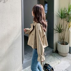 여성 빅사이즈 키작은 숏 트렌치 코트