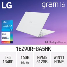 LG전자 2023 그램16 16Z90R-GA5HK, WIN11 Home, 16GB, 512GB, 코어i5,