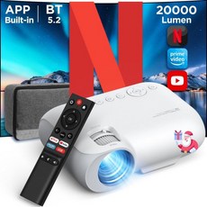 YOTON 【Netflix/Disney+/Youtube 공식 】 4K 프로젝터 WiFi 5G 듀얼 블루투스 스마트 프로젝터 네이티브 1080P 450 ANSI(줌 포함) P