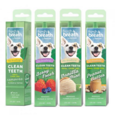  트로피클린 강아지 크린티스 겔 치약 피넛버터, 10개, 59ml 