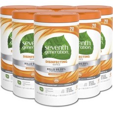 Seventh Generation 자동차 세정티슈 7세대 소독용 멀티 표면 물티슈 식물성 소독제 70캔 6팩 Q1645139, 70 Count (Pack of 6), Botanical, 6개