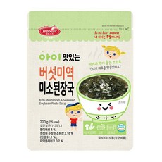 [NEW] 베베스트 아이 맛있는 버섯미역 미소된장국 200g 해썹 아기반찬 레토르트식품, 1개