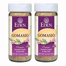 Eden Organic Gomasio Sesame Seeds and Sea Salt U Eden Organic Gomasio 참깨와 바다 소금 감칠맛 전통 후리카케 조, 99g, 2개