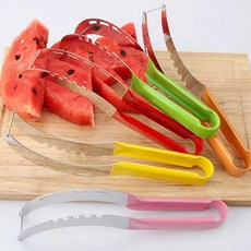 수박컷팅기 화채용 간편한 슬라이서 스테인레스, 수박칼 2개(색상랜덤), 1개