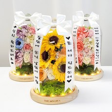 더라임코리아 미니화환 스페셜데이 유리돔 부모님 생신 환갑 용돈 현금 선물, 해바라기미니화환유리돔, 개업문구