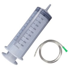 에덴표 550mL 공업용주사기 대형주사기 투명 실리콘 호스 어댑터 포함, 1개 1개
