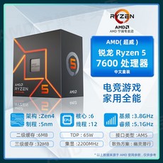 AMD Ryzen 7600X R7 7700X 7800 R9 7900X 7950X3D 프로세서 CPU, 2 Ryzen R5 7600 쿨 싱글 CPU