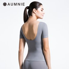 AUMNIE 나체형 여성 요가 밴드 브라패드 체형관리 스판 양면 천