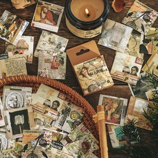 빈티지라벨직조라벨장미플라워라벨