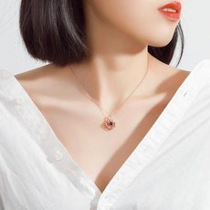 - 네잎 클로버 목걸이 내잎클로버 네잎클로버 999 순은 여조망 레드데이 18K 골드체인 심플 로즈 골