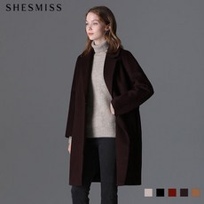 [쉬즈미스] 드롭숄더 미니멀 울 코트