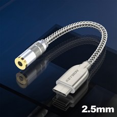 KEYSION-DAC 이어폰 무손실 음악 디코더 USB 타입 C ~ 3.5mm/2.5mm/4.4mm HD 하이파이 디지털 오디오 헤드폰 앰프 어댑터, [01] USB Type C to 2.5mm, 01 USB Type C to 2.5mm, 1개