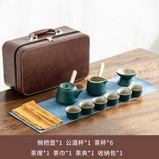 여행용 휴대용 간편 차 세트 차트레이 포함 다도 패키지 세트 가정용 일본식 주전자 찻잔 다도 야외용 캠핑 다도세트, 다도 패키지 세트 M (이미지대로 배송되어요.)