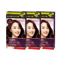 댕기머리 NEW 뉴골드 새치머리용 한방 칼라 크림 5호 진갈색 염색제 묶음행사, 3개