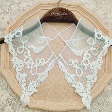 오케이미 자수원피스 칼라 물에 녹다 장식 여성 숄 플랫카라 DIY 룩 부품 넥케이프 페이크카라