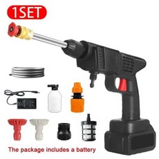 세차건 SEAMETAL 무선 물총 청소기 거품 발생기 기계 140W 60Bar 1200mAh, 1) 무색