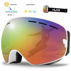 OEM ELAX 브랜드 새로운 더블 레이어 안티-안개 스키 고글 스노우 보드 안경 스노 모빌 안경 야외 스포츠, SE8_One Size, SE8