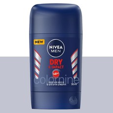 니베아 데오드란트 스틱 맨 드라이 임팩트 50ml / 스틱 무향 겨드랑이 대용량 남자 여자 데오드란트 롤온 스프레이 냄새제거 땀억제 민감피부 산뜻 무자극 언더암케어 여름 선케어, 1개, 0l