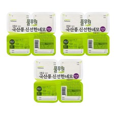 풀무원 국산콩 신선한네모두부, 1.02kg, 2세트