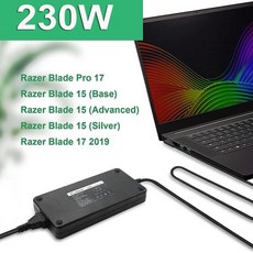 노트북 충전기 AC 어댑터 Razer Blade Pro 17 15 Base Advanced 18년 GTX1060 전원 원형급 장치 230W 19.5V 11.8A, 02 UK PLUG, 한개옵션1