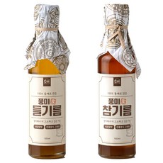 저온압착 풍미가 참기름 + 들기름 세트, 1개, 350ml