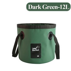 12/20L 휴대용 접이식 양동이 낚시 캠핑 물 저장 용기 야외 여행 물통, Dark Gr n 12L, 1개