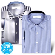 반팔 스트라이프 셔츠 남성 여름 정장 와이셔츠 남자 블루 네이비 빅사이즈 95~130