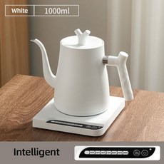 전기티포트 구스넥 전기 주전자 손 양조 커피 포트 1.0L 날씬한 입 온도 조절 물 220V 1000W, 02 white_03 AU, 02 white_03 AU, 1개