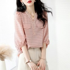 카운터 국제 유명 싱글 통기성 여성 셔츠 12951C4648924, 분홍색, XL 110 125파운드, 1개