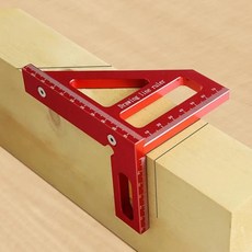 호환 목수 사각형 목공 각도기 알루미늄 마이터 삼각형 눈금자 3D 다각도 45/90 도 레이아웃 측정, [01] Red, 1개
