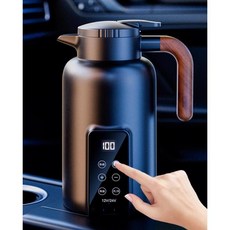 차량용 커피포트 전기 주전자 차박 자동차 화물차 트럭 온수기 카포트 보온병 12V 24V, E. 1300ML 화이트+스페셜 베이스