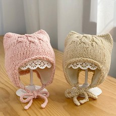 HERE 신생아 영유아 데일리 고양이 니트 겨울 모자 선물