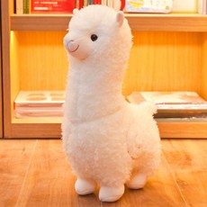 귀여운 알파카 인형 대형 라마 애착 안고자는 수면인형 베개 쿠션, 하얀, 38cm cm