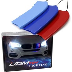 2014-18 BMW X5 및 2015-16 X6 7빔 스탠다드 센터 키드니 그릴과 호환되는 iJDMTOY LED 조명 M-컬러 전면 그릴 삽입 트림, 1개