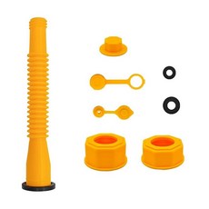 Mandark Car Gas Can Spout Replacement Kit Gas Tank Spout Set with Flexible Nozzle Rubber Gasket Spo, Yellow