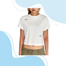 [국내정품] 마뗑킴 KEYWORD LETTERING CROP TOP IN WHITE