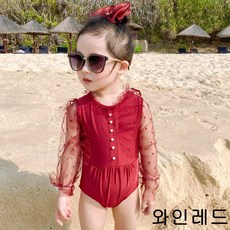 MOLY 여동 레이스 진주 수트 수영복 J1127