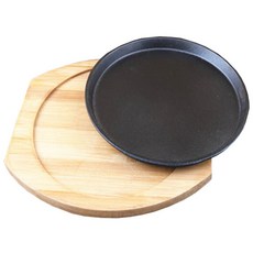 others 철판 불판 스 테 인 리 강 두 꺼 운 가정용 소 갈비 판 겸용 열 을 받 아 고 르 게 내 려 가 며 잘 씻 겨 지고 코팅 되 지 않 은 바 베 큐 21cm 일반 대나무 바닥, 상세페이지 참조