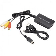 Svideo to HDMI-compatible Converter S-Video 및 3RCA CVBS 컴포지트 오디오 비디오 컨버터 지원 1080P/720P For PC Laptop, 01 CHINA _ 01 Black, 01 Black - novastartb40hdmi