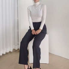 Banhany [MADE] 긴목 반목 베이직 슬림핏 텐셀 쫀쫀 터틀넥 목 폴라 기본 긴팔 티셔츠 10color