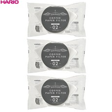 하리오 페가수스 커피 필터 02 화이트 PEF-02-100W, 100개, 3개