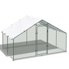 헤비 작은 듀티 도금 동물 치킨 커버가 금속 인쇄 지붕 있는 허치 토끼 아연 런 닭장 케이지, 200x300x195cm