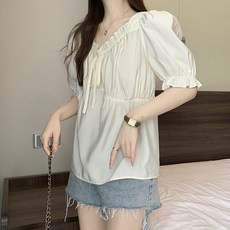 Kingfishe 여성 여름 달콤하고 상의 반팔 티셔츠 캐주얼 dc8 Yanf