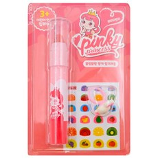 Pink Princess bling bling 潤唇指甲貼套組, 含乳木果油和椰子油成分, 高保濕, 低刺激, 夢幻少女色系 - 淡雅橘紅色款, 橘紅色 潤唇膏 + 戒指 + 指甲貼, 1組